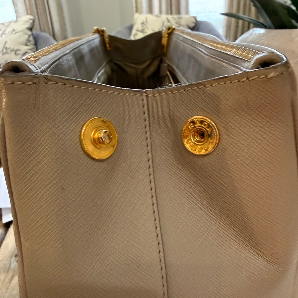 AUTHENTIC Prada Beige Leather Tote Bag ( with proof) - Picture 11 of 12